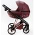 Детская коляска Adamex Quantum Superstar Deluxe 2 в 1 Q-STAR141-K (БОРДОВ.КОЖА+БОРДОВ.ДНО+РОЗОВ.ЗОЛОТО.РАМА)