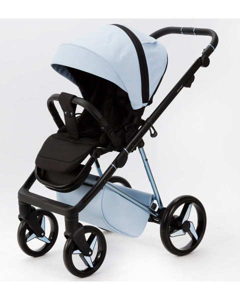 Детская коляска Adamex Quantum Superstar Deluxe 3 в 1 Q-STAR135-K (ГОЛУБ.КОЖА+ГОЛУБ.ДНО+ГОЛУБ.РАМА)
