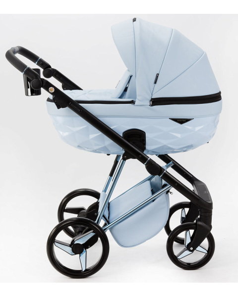 Детская коляска Adamex Quantum Superstar Deluxe 3 в 1 Q-STAR135-K (ГОЛУБ.КОЖА+ГОЛУБ.ДНО+ГОЛУБ.РАМА)