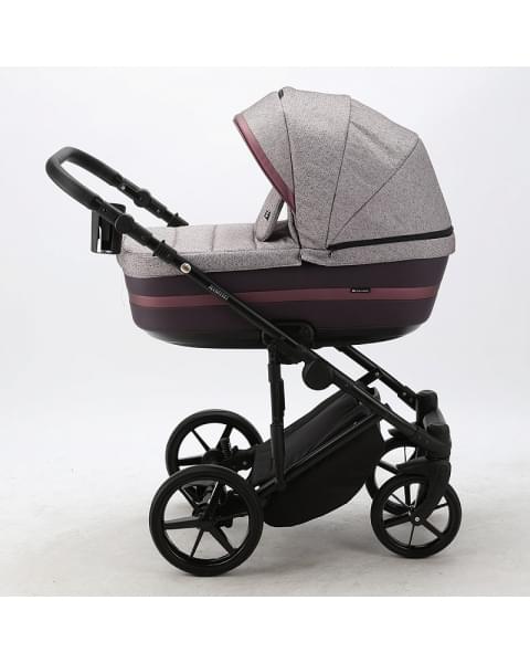 Детская коляска Adamex Rimini 2 в 1 RI40-LUX СВ.РОЗОВ+СЛИВОВАЯ КОЖА+СИРЕНЬ ПЕРЛ.ОТДЕЛКА