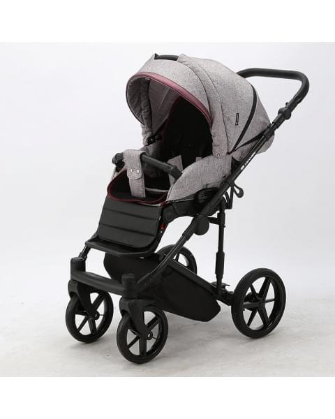 Детская коляска Adamex Rimini 2 в 1 RI40-LUX СВ.РОЗОВ+СЛИВОВАЯ КОЖА+СИРЕНЬ ПЕРЛ.ОТДЕЛКА