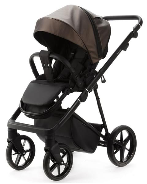 Детская коляска Adamex Vasco Deluxe 3 в 1 V-SM16 (БЕЖ МЕТАЛИК КОЖА)