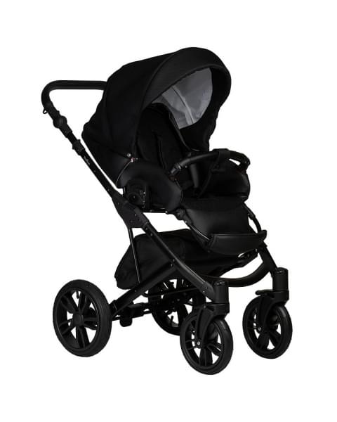Детская коляска Indigo Mio S 2 в 1 02 черная кожа+черный