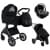 Детская коляска Pituso Mayla Luxury 3 в 1 с автокреслом Baesa Black