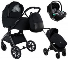 Детская коляска Pituso Mayla Luxury 3 в 1 с автокреслом Baesa Black