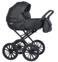 Детская коляска Riko Basic Montana Ecco Prestige 2 в 1 12 Black (черный кожа)