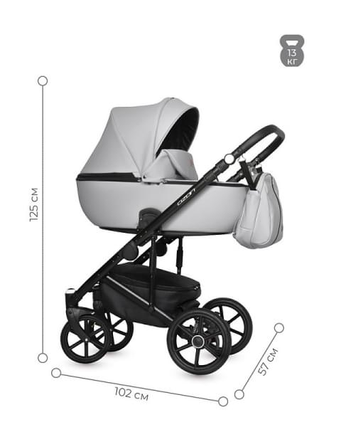 Детская коляска Riko Basic Ozon 2 в 1 05 светло-серый