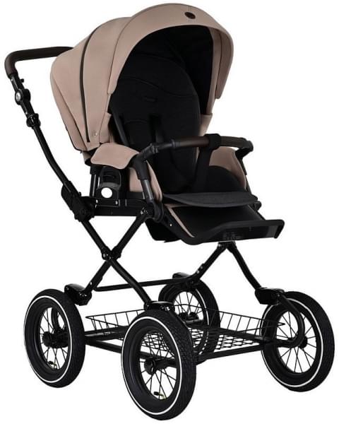 Детская коляска Roan Bass Next Classic d12 3 в 1 с автокреслом Tutis Elo Lux EduSky Black RCL266/1 Amber