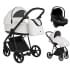 Детская коляска Roan Sol Кожа 3 в 1 с автокреслом Tutis Elo Lux EduSky Black RSL/2024 White/Black/руч.Тем.коричневый