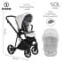 Детская коляска Roan Sol Кожа 3 в 1 с автокреслом Tutis Elo Lux EduSky Black RSL/2024 White/Black/руч.Тем.коричневый