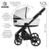 Детская коляска Roan Sol Кожа 3 в 1 с автокреслом Tutis Elo Lux EduSky Black RSL/2024 White/Black/руч.Тем.коричневый