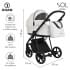 Детская коляска Roan Sol Кожа 3 в 1 с автокреслом Tutis Elo Lux EduSky Black RSL/2024 White/Black/руч.Тем.коричневый