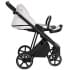 Детская коляска Roan Sol Кожа 3 в 1 с автокреслом Tutis Elo Lux EduSky Black RSL/2024 White/Black/руч.Тем.коричневый