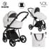 Детская коляска Roan Sol Кожа 3 в 1 с автокреслом Tutis Elo Lux EduSky Black RSL/2024 White/Black/руч.Тем.коричневый