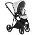 Детская коляска Roan Sol Кожа 3 в 1 с автокреслом Tutis Elo Lux EduSky Black RSL/2024 White/Black/руч.Тем.коричневый