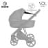 Детская коляска Roan Sol Кожа 3 в 1 с автокреслом Tutis Elo Lux EduSky Black RSL/2024 White/Black/руч.Тем.коричневый