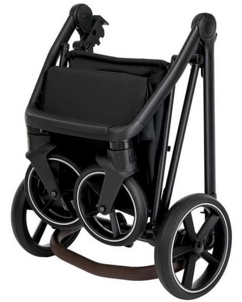 Детская коляска Roan Sol Кожа 3 в 1 с автокреслом Tutis Elo Lux EduSky Black RSL/2024 White/Black/руч.Тем.коричневый
