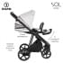 Детская коляска Roan Sol Кожа 3 в 1 с автокреслом Tutis Elo Lux EduSky Black RSL/2024 White/Black/руч.Тем.коричневый