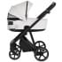 Детская коляска Roan Sol Кожа 3 в 1 с автокреслом Tutis Elo Lux EduSky Black RSL/2024 White/Black/руч.Тем.коричневый