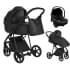 Детская коляска Roan Sol Кожа 3 в 1 с автокреслом Tutis Elo Lux EduSky Black RSL/2027 Black /Black/руч.Черный