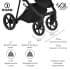 Детская коляска Roan Sol Кожа 3 в 1 с автокреслом Tutis Elo Lux EduSky Black RSL/2027 Black /Black/руч.Черный