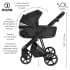 Детская коляска Roan Sol Кожа 3 в 1 с автокреслом Tutis Elo Lux EduSky Black RSL/2027 Black /Black/руч.Черный