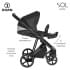 Детская коляска Roan Sol Кожа 3 в 1 с автокреслом Tutis Elo Lux EduSky Black RSL/2027 Black /Black/руч.Черный