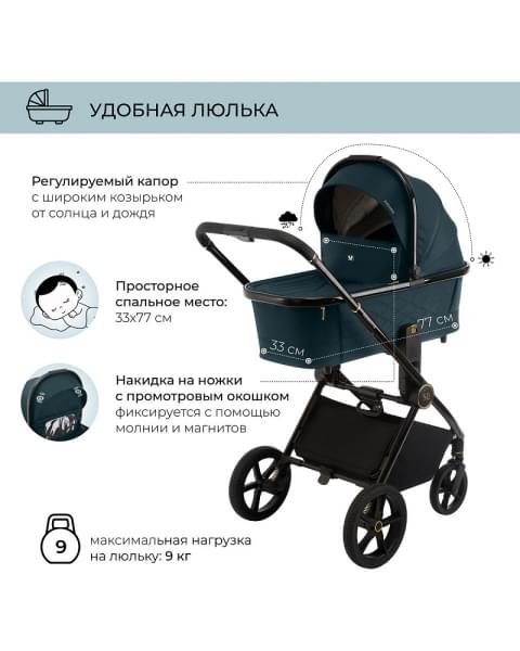 Детская коляска Sweet Baby Elegante 2 в 1 GL Blue