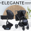 Детская коляска Sweet Baby Elegante 3 в 1 GL Black