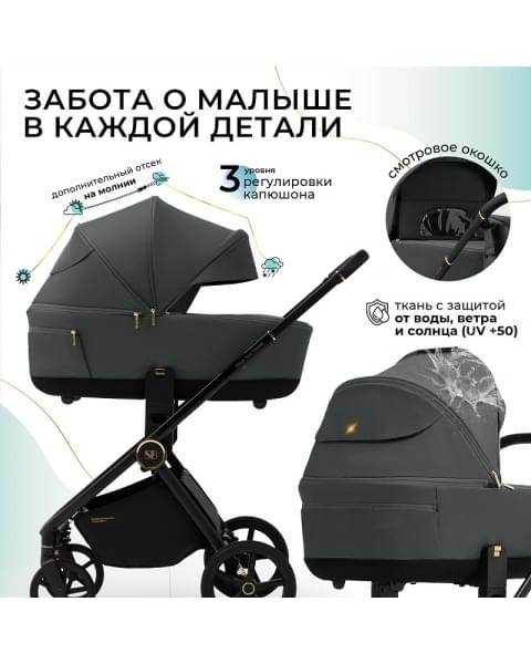 Детская коляска Sweet Baby Stella Plus Therma 2 в 1 427415 Dark Grey
