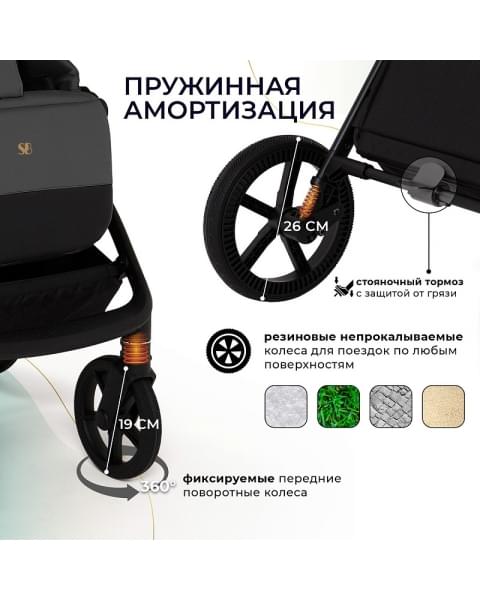 Детская коляска Sweet Baby Stella Plus Therma 2 в 1 427415 Dark Grey
