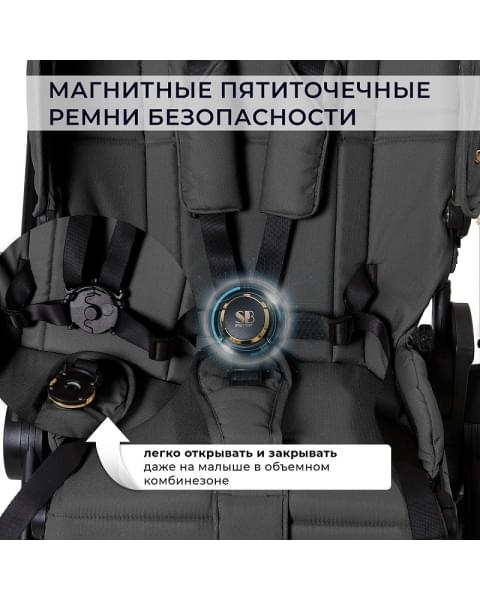 Детская коляска Sweet Baby Stella Plus Therma 2 в 1 427415 Dark Grey
