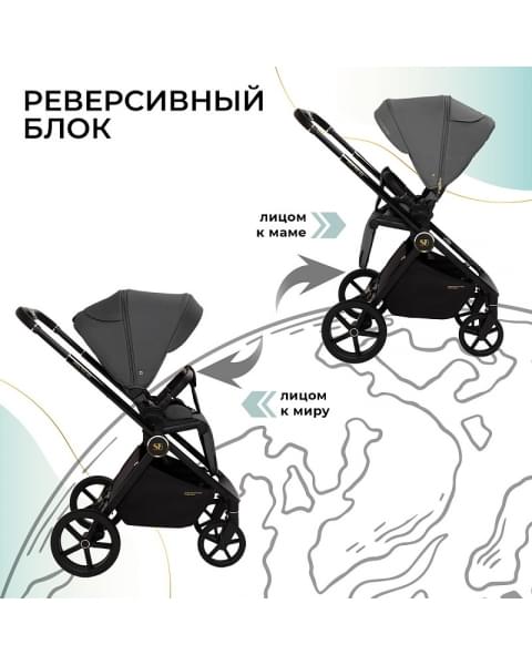 Детская коляска Sweet Baby Stella Plus Therma 2 в 1 427415 Dark Grey
