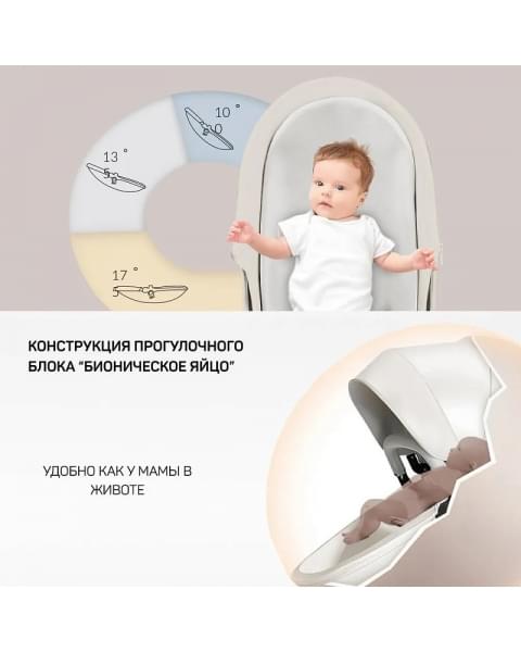 Детская коляска трансформер Aimile PRO A5-7 молочный