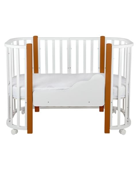 Детская кровать-трансформер Indigo Baby Lux, Белый / Натуральные стойки