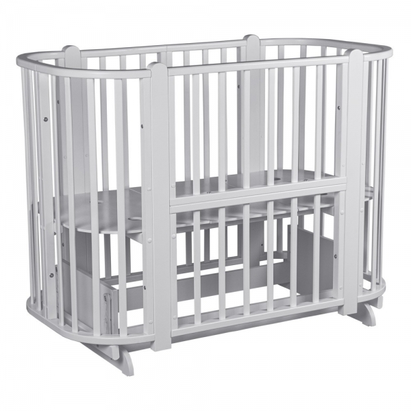 Детская кровать-трансформер Pituso Asti 5 в 1 (маятник поперечный), Белый / Белый