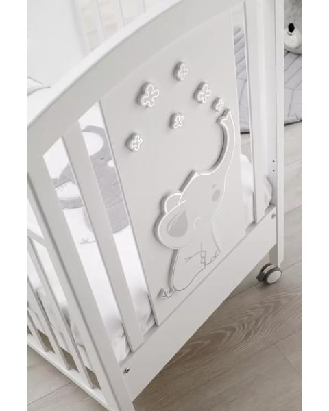 Детская кроватка на колесах Erbesi Elly White