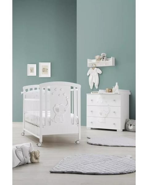 Детская кроватка на колесах Erbesi Elly White