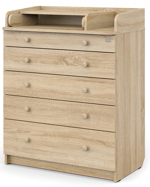 Детский пеленальный комод Атон Leo 805 с органайзером, ЛДСП дуб сонома