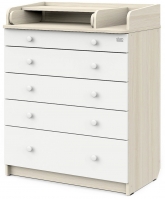 Детский пеленальный комод Атон М MAKS ЛДСП 80/5 с органайзером ясень севилья-белый софт