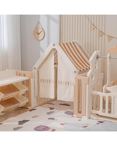 Манеж UNIX Kids DeLuxe House&Storage Camel 180 x 200 см с игровыми аксессуарами