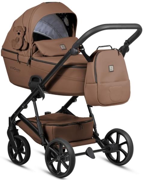 Детская коляска Tutis Viva 6 Plus Teddy 3 в 1 с автокреслом Elo Lux EduSky Black 1612110 Biscuit