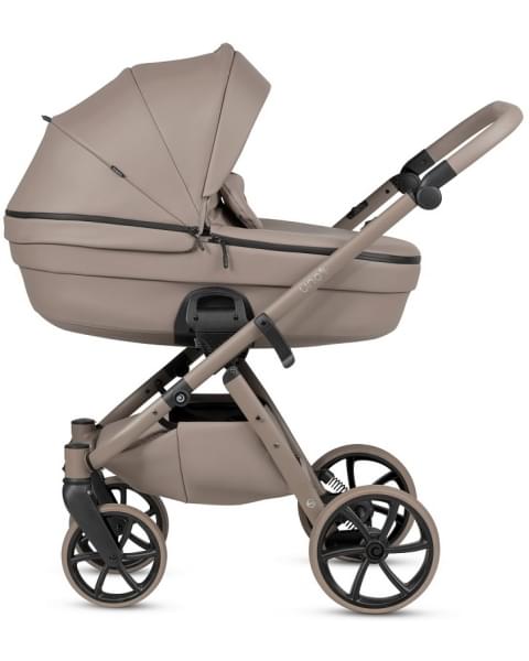 Детская коляска Tutis Uno 6 Plus Leather collection 3 в 1 с автокреслом Elo Lux EduSky Black 1402185 Nocciola