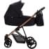 Детская коляска Bebetto Yoddi Premium Class 2 в 1 02 черная кожа рама бронза