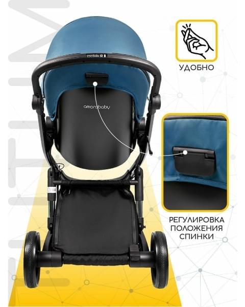 Коляска 2 в 1 AmaroBaby Tutum, Blue (Синий)