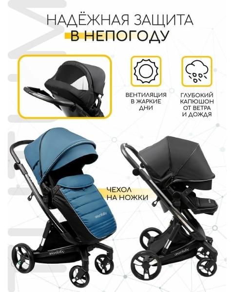 Коляска 2 в 1 AmaroBaby Tutum, Blue (Синий)