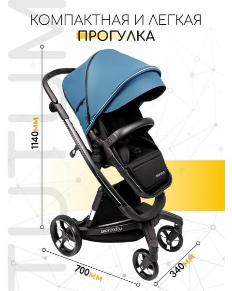 Коляска 2 в 1 AmaroBaby Tutum, Blue (Синий)