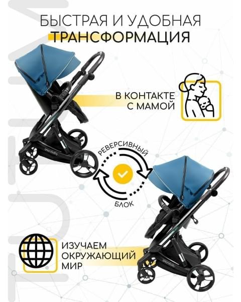 Коляска 2 в 1 AmaroBaby Tutum, Blue (Синий)