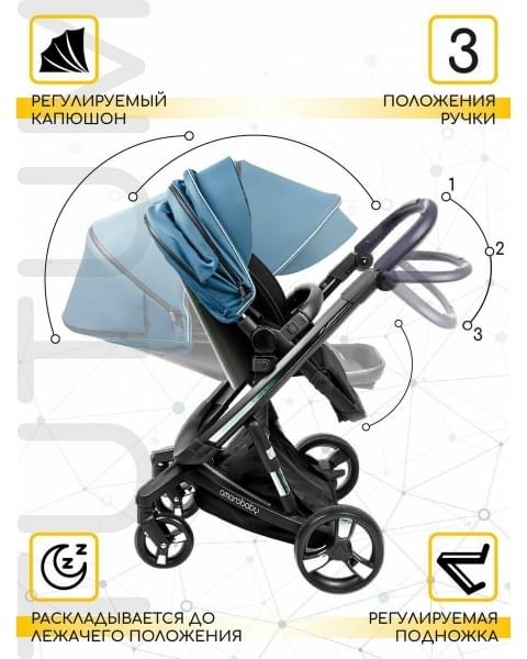 Коляска 2 в 1 AmaroBaby Tutum, Blue (Синий)