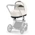 Коляска 2 в 1 Cybex Priam IV Platinum Collection шасси Matt Black, Off White (белый)